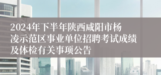 2024年下半年陕西咸阳市杨凌示范区事业单位招聘考试成绩及体检有关事项公告