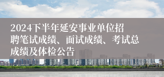 2024下半年延安事业单位招聘笔试成绩、面试成绩、考试总成绩及体检公告