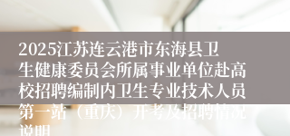 2025江苏连云港市东海县卫生健康委员会所属事业单位赴高校招聘编制内卫生专业技术人员第一站（重庆）开考及招聘情况说明