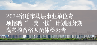 2024宿迁市基层事业单位专项招聘“三支一扶”计划服务期满考核合格人员体检公告