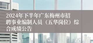 2024年下半年广东梅州市招聘事业编制人员（五华岗位）综合成绩公告