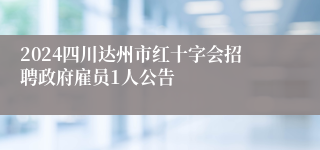 2024四川达州市红十字会招聘政府雇员1人公告