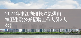 2024年浙江湖州长兴县煤山镇卫生院公开招聘工作人员2人公告