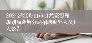 2024浙江舟山市自然资源和规划局金塘分局招聘编外人员1人公告