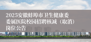 2025安徽蚌埠市卫生健康委委属医院校园招聘核减（取消）岗位公告