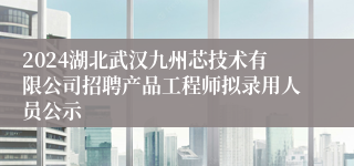 2024湖北武汉九州芯技术有限公司招聘产品工程师拟录用人员公示