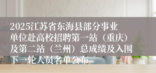 2025江苏省东海县部分事业单位赴高校招聘第一站（重庆）及第二站（兰州）总成绩及入围下一轮人员名单公布