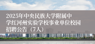 2025年中央民族大学附属中学红河州实验学校事业单位校园招聘公告（7人）