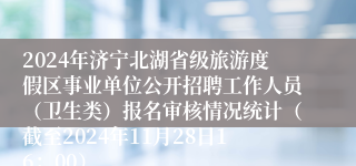 2024年济宁北湖省级旅游度假区事业单位公开招聘工作人员（卫生类）报名审核情况统计（截至2024年11月28日16：00）