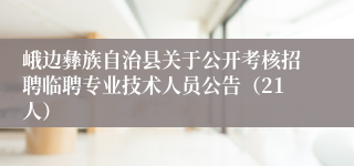 峨边彝族自治县关于公开考核招聘临聘专业技术人员公告（21人）