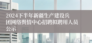 2024下半年新疆生产建设兵团网络舆情中心招聘拟聘用人员公示