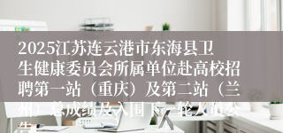 2025江苏连云港市东海县卫生健康委员会所属单位赴高校招聘第一站（重庆）及第二站（兰州）总成绩及入围下一轮人员公告