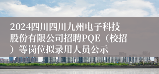 2024四川四川九州电子科技股份有限公司招聘PQE（校招）等岗位拟录用人员公示