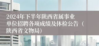 2024年下半年陕西省属事业单位招聘各项成绩及体检公告（陕西省文物局）