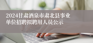 2024甘肃酒泉市肃北县事业单位招聘拟聘用人员公示