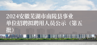 2024安徽芜湖市南陵县事业单位招聘拟聘用人员公示（第五批）