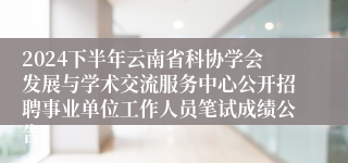 2024下半年云南省科协学会发展与学术交流服务中心公开招聘事业单位工作人员笔试成绩公告
