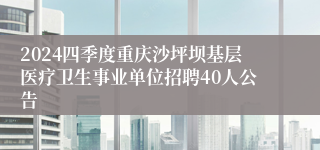 2024四季度重庆沙坪坝基层医疗卫生事业单位招聘40人公告