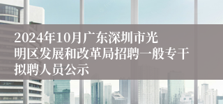 2024年10月广东深圳市光明区发展和改革局招聘一般专干拟聘人员公示