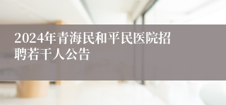 2024年青海民和平民医院招聘若干人公告