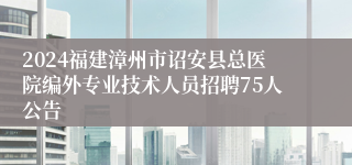 2024福建漳州市诏安县总医院编外专业技术人员招聘75人公告