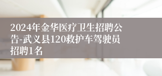 2024年金华医疗卫生招聘公告-武义县120救护车驾驶员招聘1名
