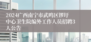 2024广西南宁市武鸣区锣圩中心卫生院编外工作人员招聘3人公告