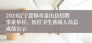 2024辽宁盘锦市盘山县招聘事业单位、医疗卫生系统人员总成绩公示