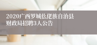 2020广西罗城仫佬族自治县财政局招聘3人公告