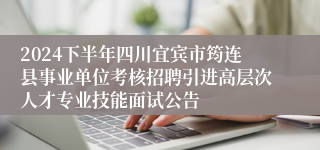 2024下半年四川宜宾市筠连县事业单位考核招聘引进高层次人才专业技能面试公告
