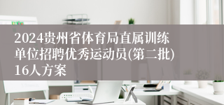 2024贵州省体育局直属训练单位招聘优秀运动员(第二批)16人方案