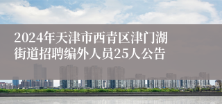 2024年天津市西青区津门湖街道招聘编外人员25人公告