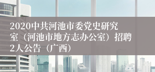 2020中共河池市委党史研究室（河池市地方志办公室）招聘2人公告（广西）