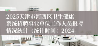 2025天津市河西区卫生健康系统招聘事业单位工作人员报考情况统计（统计时间：2024年12月16日上午10点）