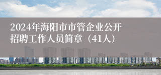 2024年海阳市市管企业公开招聘工作人员简章（41人）