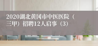 2020湖北黄冈市中医医院（三甲）招聘12人启事（3）