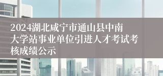 2024湖北咸宁市通山县中南大学站事业单位引进人才考试考核成绩公示