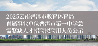 2025云南普洱市教育体育局直属事业单位普洱市第一中学急需紧缺人才招聘拟聘用人员公示