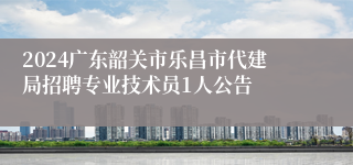 2024广东韶关市乐昌市代建局招聘专业技术员1人公告