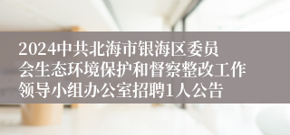 2024中共北海市银海区委员会生态环境保护和督察整改工作领导小组办公室招聘1人公告