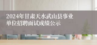 2024年甘肃天水武山县事业单位招聘面试成绩公示