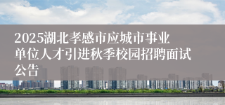 2025湖北孝感市应城市事业单位人才引进秋季校园招聘面试公告