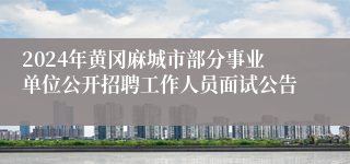 2024年黄冈麻城市部分事业单位公开招聘工作人员面试公告