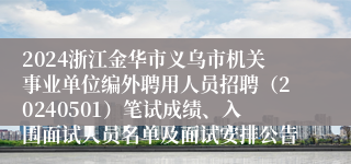 2024浙江金华市义乌市机关事业单位编外聘用人员招聘（20240501）笔试成绩、入围面试人员名单及面试安排公告
