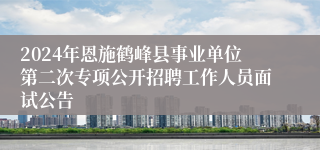 2024年恩施鹤峰县事业单位第二次专项公开招聘工作人员面试公告