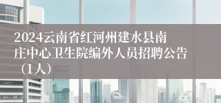 2024云南省红河州建水县南庄中心卫生院编外人员招聘公告（1人）