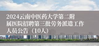 2024云南中医药大学第二附属医院招聘第三批劳务派遣工作人员公告（10人）