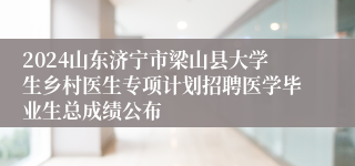 2024山东济宁市梁山县大学生乡村医生专项计划招聘医学毕业生总成绩公布