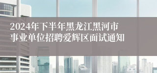 2024年下半年黑龙江黑河市事业单位招聘爱辉区面试通知