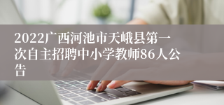 2022广西河池市天峨县第一次自主招聘中小学教师86人公告